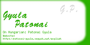 gyula patonai business card